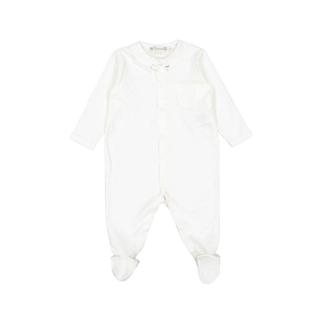 Bonpoint footies Bonpoint Khaki Collar Front Snap Footie