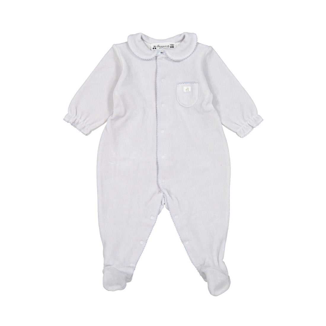 Bonpoint footies Bonpoint Light Blue Front Snap Footie