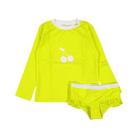 Bonpoint swim Bonpoint Lime Cherry Long Sleeve Tankini