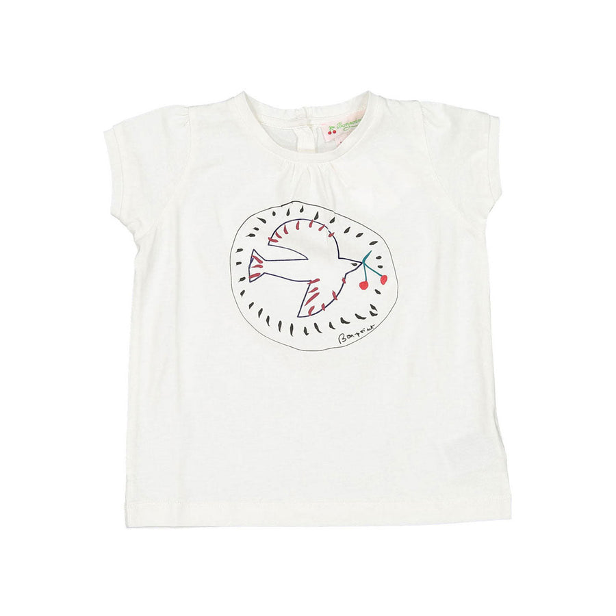 Bonpoint tees Bonpoint White Bird Drawing Baby Tee