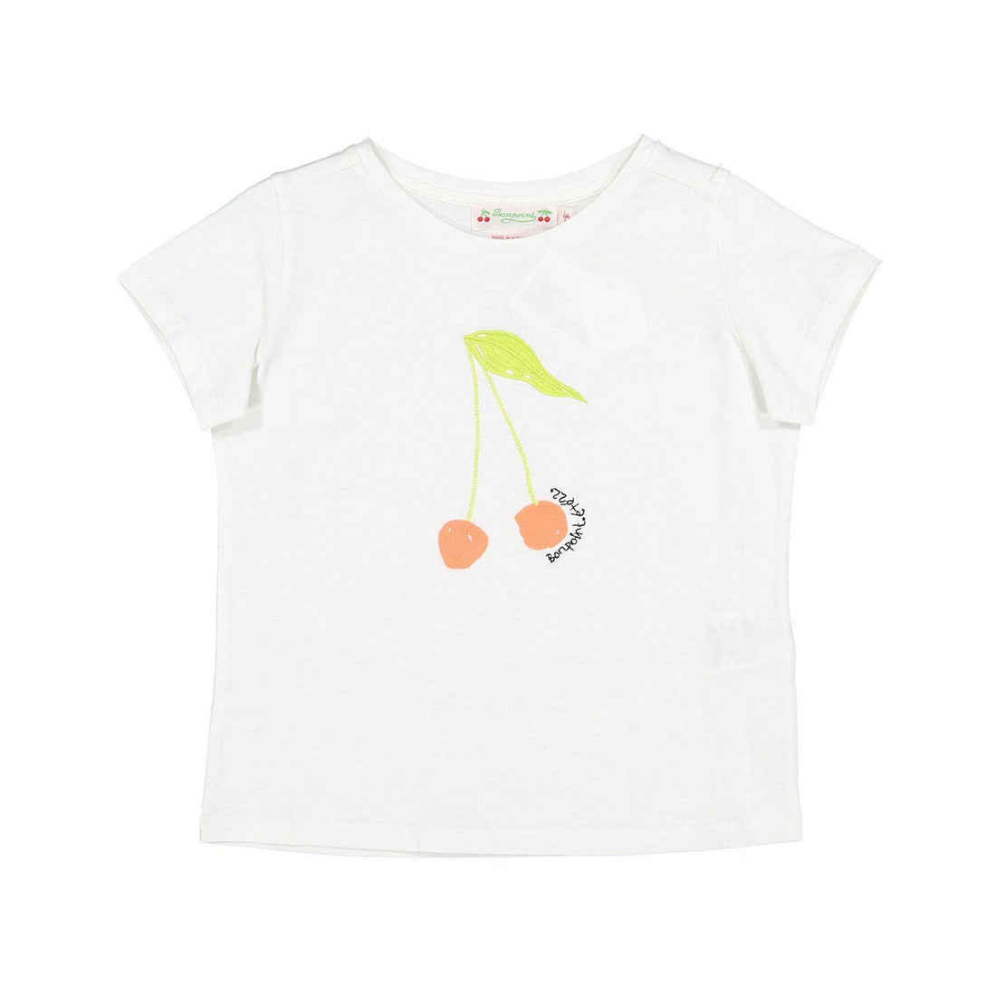 Bonpoint tees Bonpoint White Cherry Drawing Alcala Tee