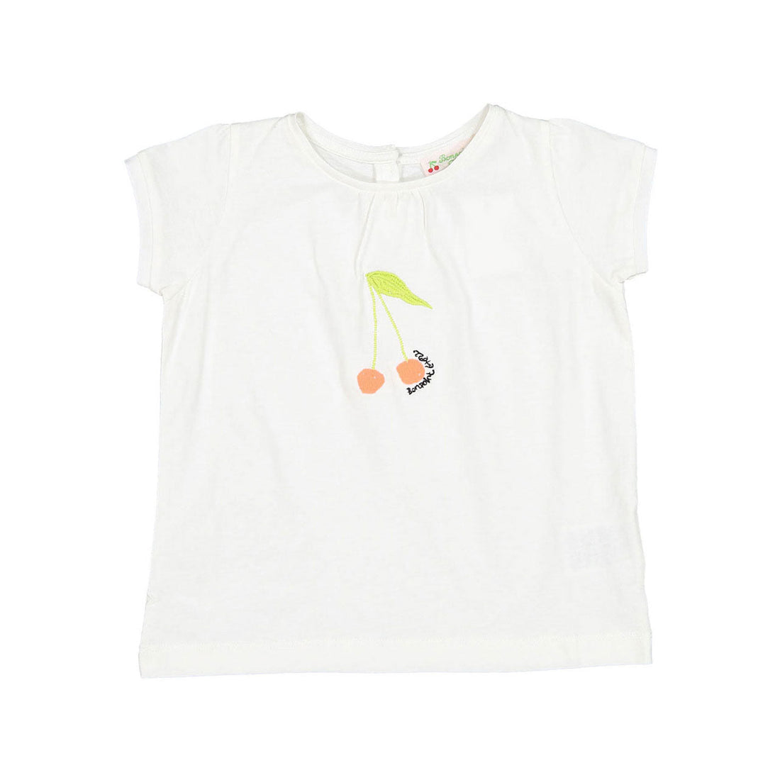 Bonpoint tees Bonpoint White Cherry Sketch Tissia Baby Tee