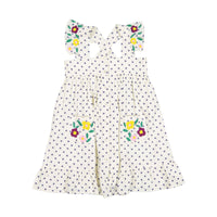 Bonton dresses Bonton Blue Dot Embroidered Elodie Dress
