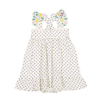 Bonton dresses Bonton Blue Dot Embroidered Elodie Dress