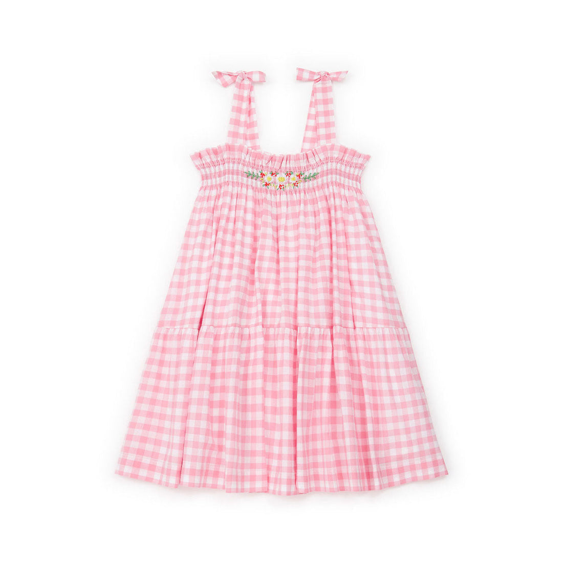Bonton dresses Bonton Rose Vichy Bretelle Dress
