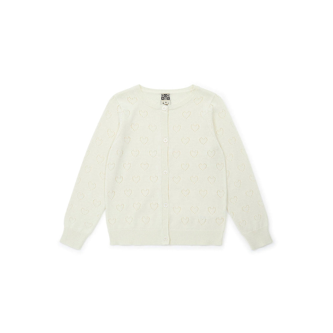 Bonton knitwear Bonton Cream Knit Openwork Cardigan