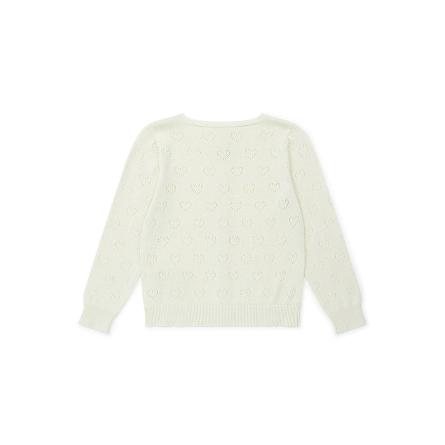 Bonton knitwear Bonton Cream Knit Openwork Cardigan