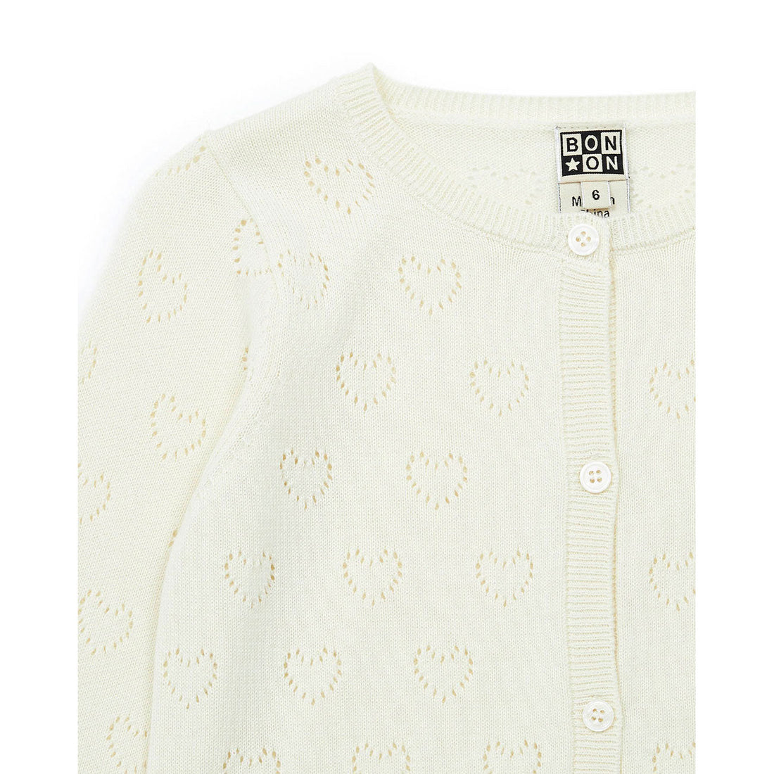 Bonton knitwear Bonton Cream Knit Openwork Cardigan