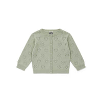 Bonton knitwear Bonton Green Openwork Baby Cardigan