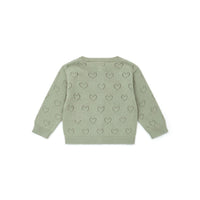 Bonton knitwear Bonton Green Openwork Baby Cardigan