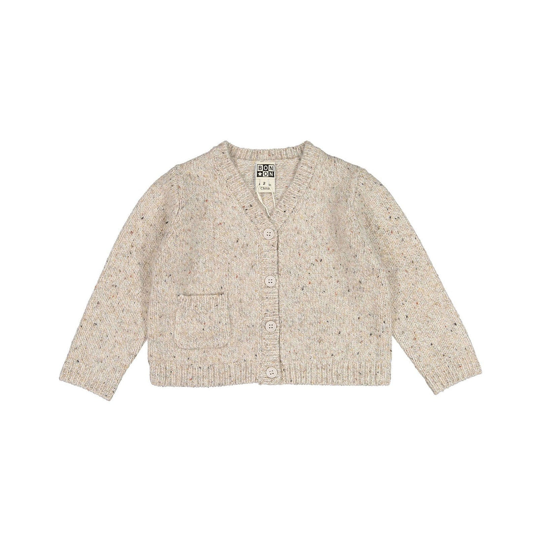 Bonton knitwear Bonton Marled Beige Knit Baby Cardigan