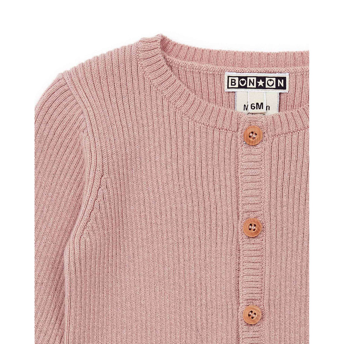 Bonton knitwear Bonton Pale Rose Knit Baby Cardigan
