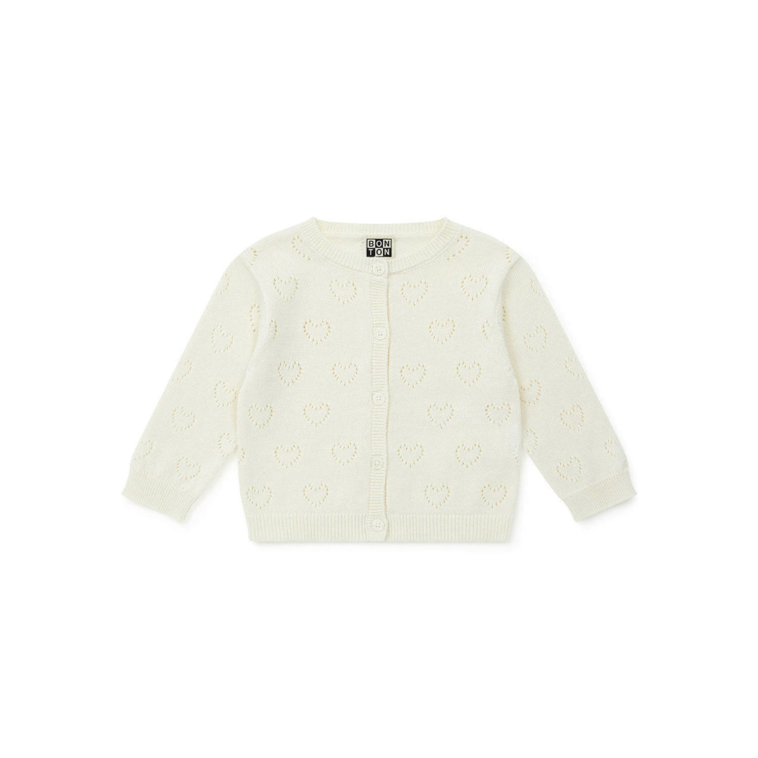 Bonton knitwear Bonton White Openwork Baby Cardigan