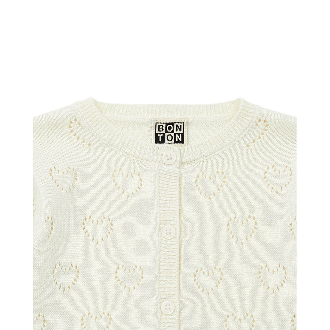 Bonton knitwear Bonton White Openwork Baby Cardigan