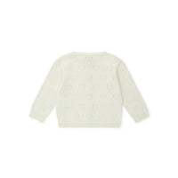 Bonton knitwear Bonton White Openwork Baby Cardigan