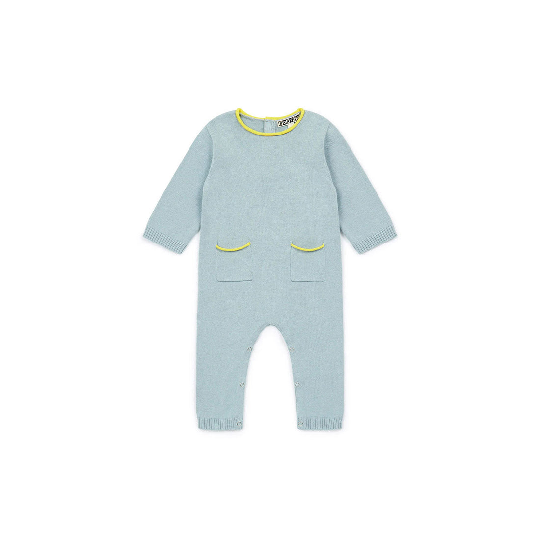 Bonton rompers Bonton Light Blue Knit Romper