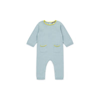 Bonton rompers Bonton Light Blue Knit Romper
