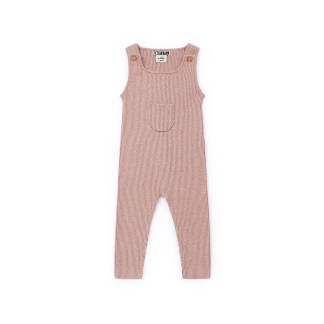 Bonton rompers Bonton Pale Rose Knit Jumpsuit