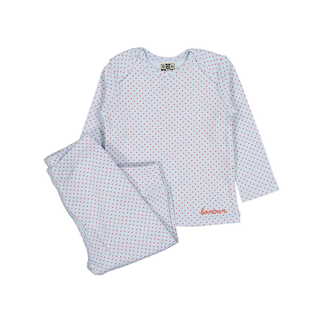 Bonton sets Bonton Blue Ribbed Pois Baby Set