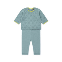 Bonton sets Bonton Light Blue Openwork Knit Baby Set