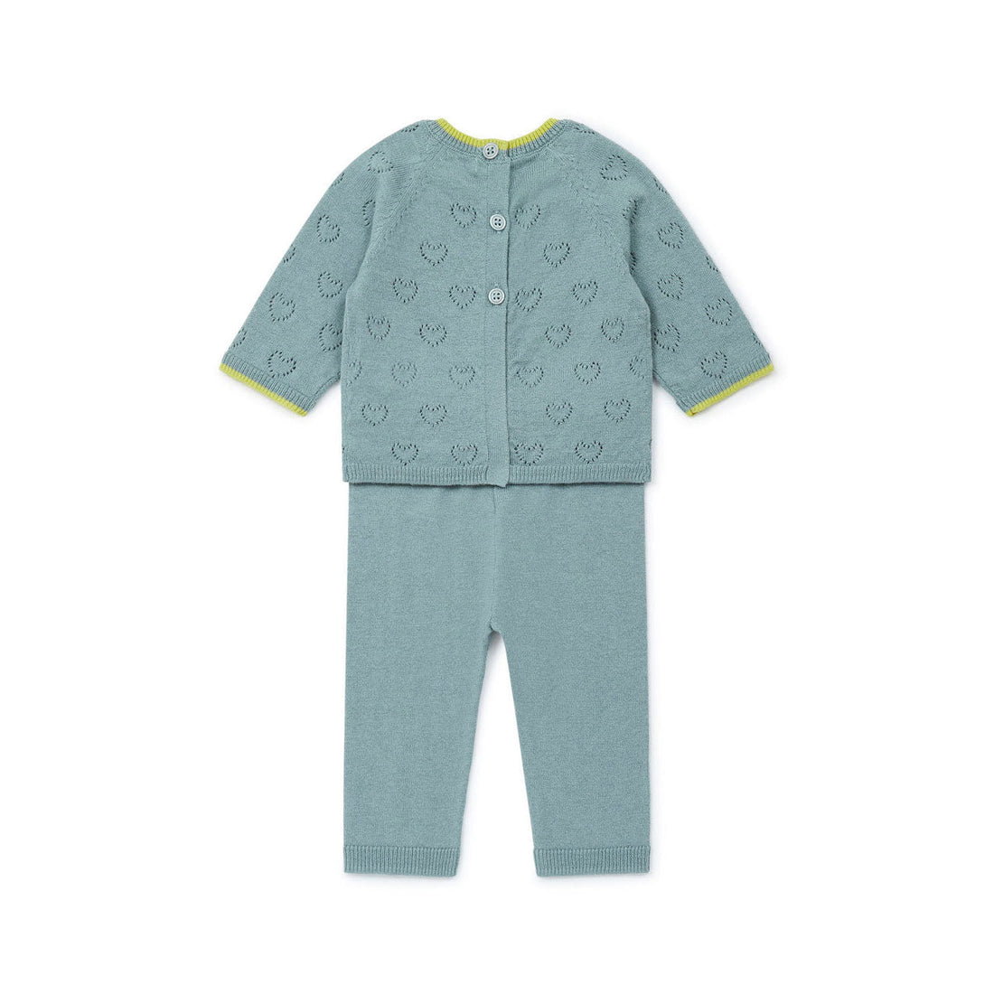 Bonton sets Bonton Light Blue Openwork Knit Baby Set