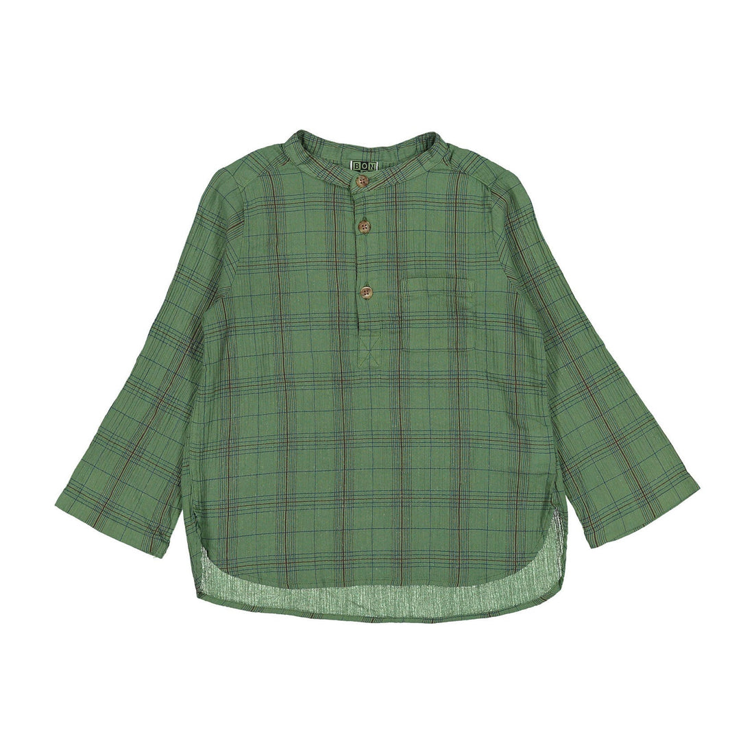 Bonton shirts Bonton Green Gaspard Check Tunic