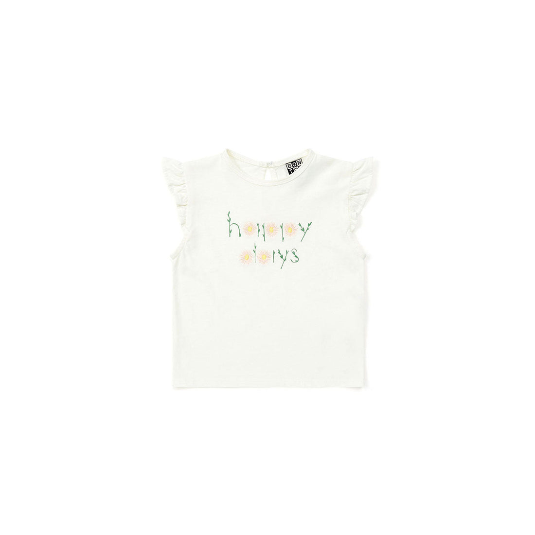 Bonton tees Bonton White Happy Baby Tee