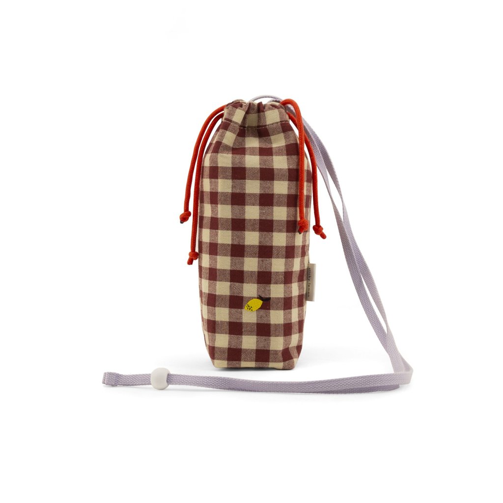 Sticky Lemon Grape Gingham Bottle Bag
