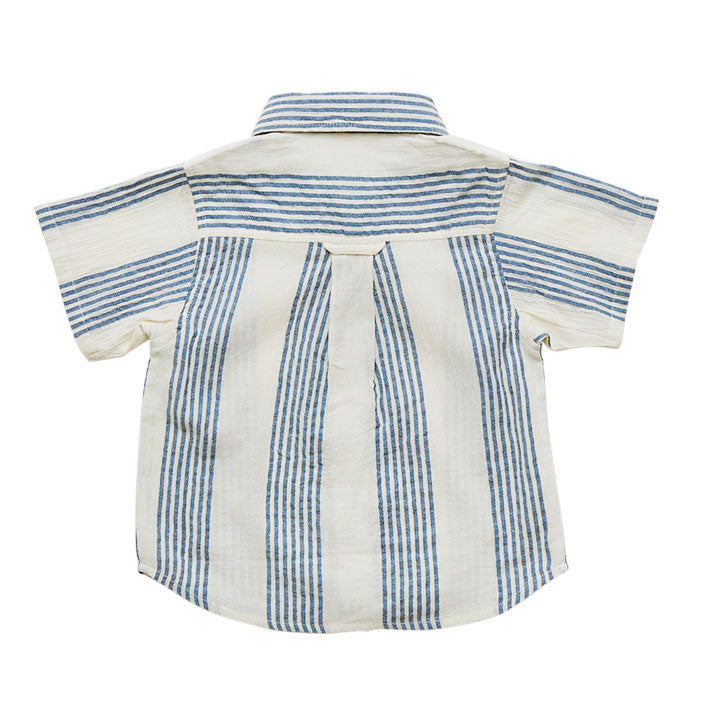 Pink Chicken Antique White/Navy Column Stripe Jack Shirt