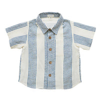 Pink Chicken Antique White/Navy Column Stripe Jack Shirt