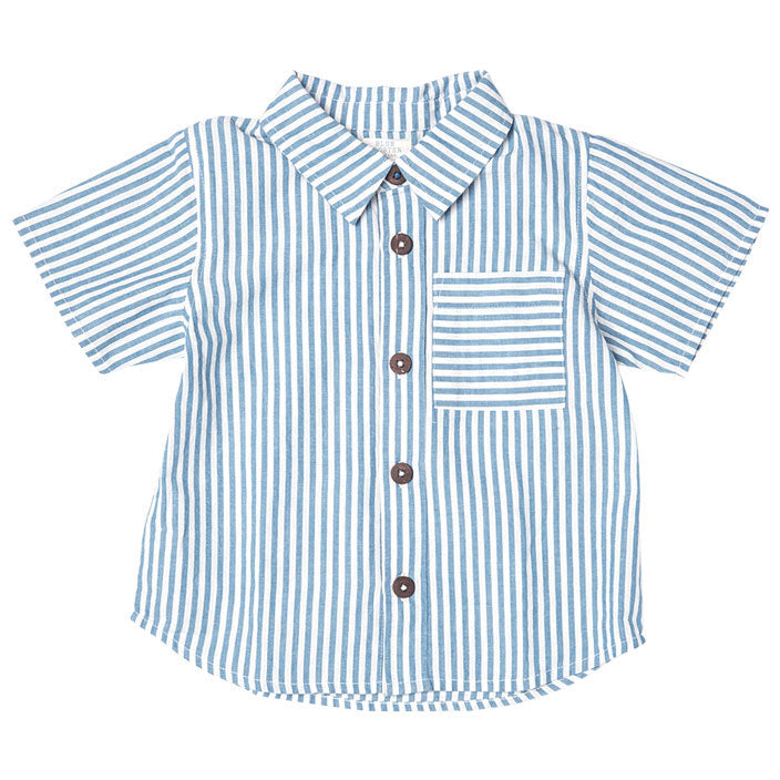Pink Chicken Jack Shirt - Blue Skinny Stripe