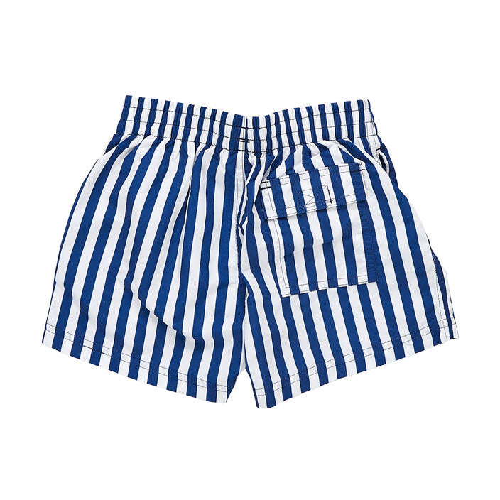 Pink Chicken Swim Trunks - Navy Stripe