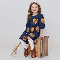 Pink Chicken Brooke Dress - Navy Embroidery