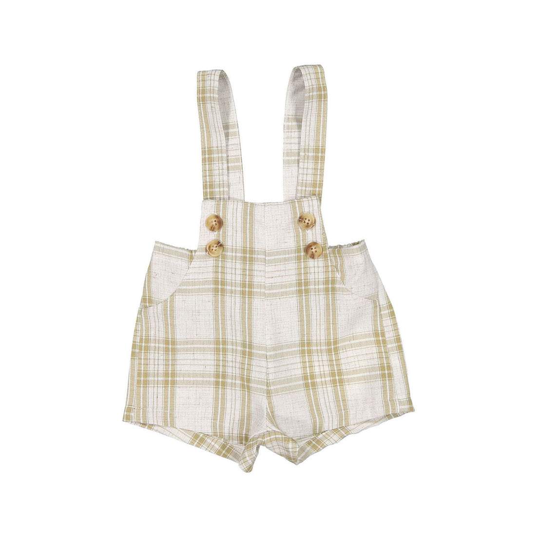 BTW Shorts BTW Brown Plaid Suspender Shorts