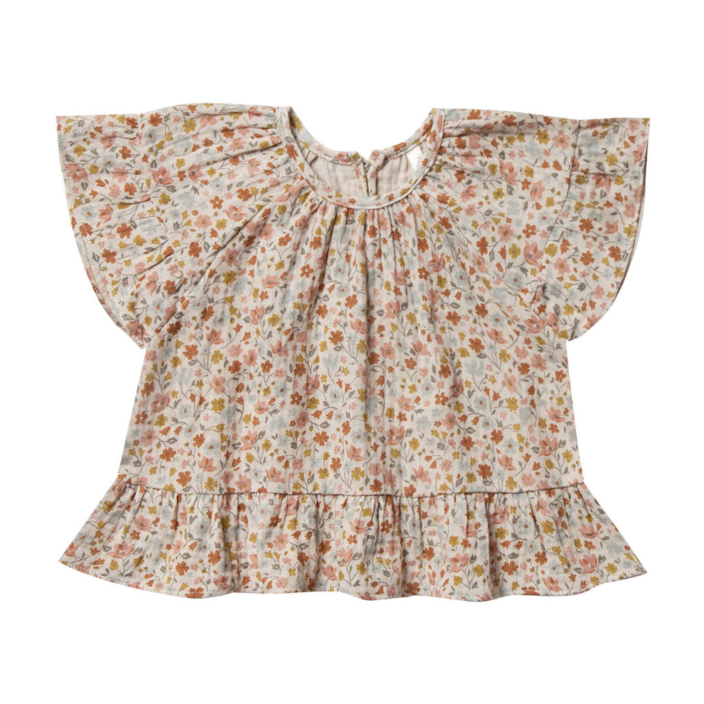 Rylee and Cru Natural Flower Field Butterfly Top