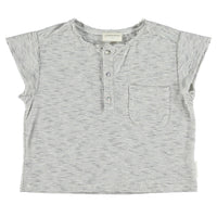 Piupiuchick Off White Striped Buttoned  Tee