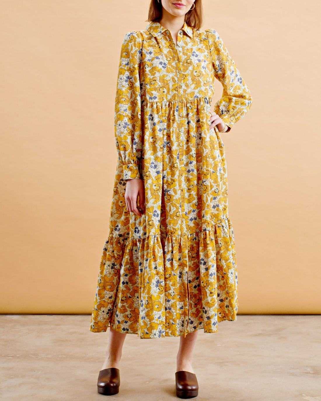 by Timo Yellow Poppy Cotton Jacquard Shirt Dress – Ladida