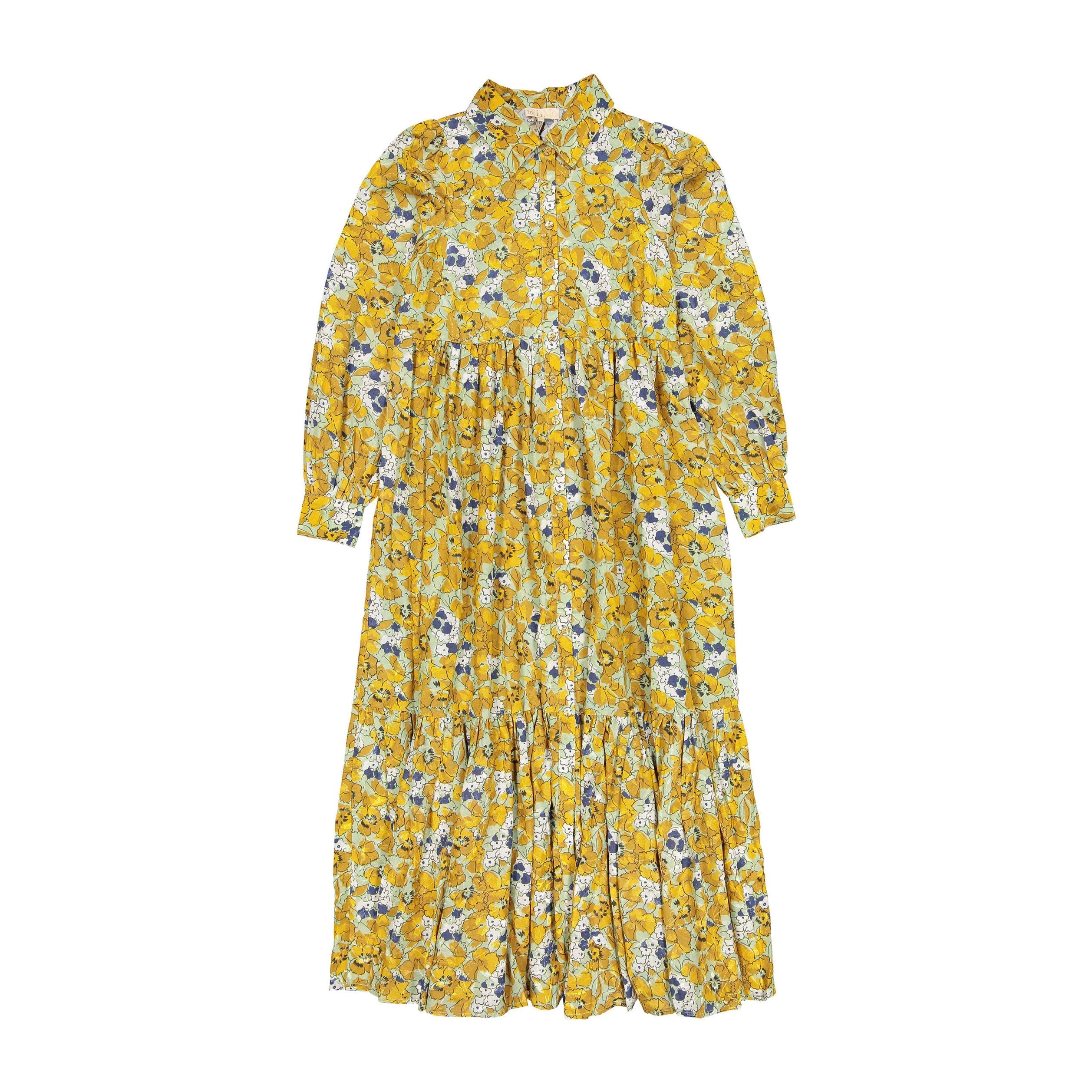 bytimo yellow dress by Timo Poppy Cotton Jacquard Shirt SIZE:8Y kids prom dresses Bow detail at centre Crystal-Embellished Gold Bridal Mini