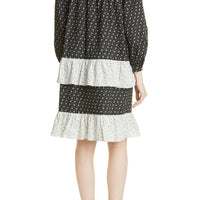 Batsheva Black Speckled Floral Fifi Women's Dress