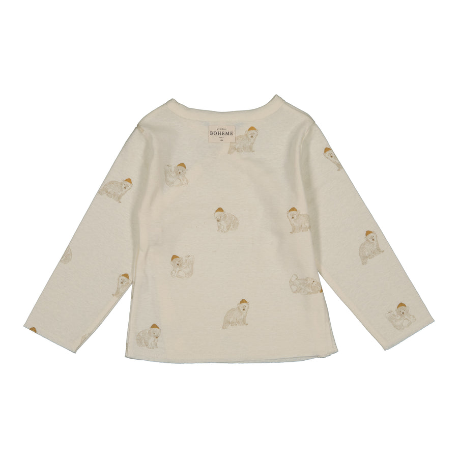 Studio Boheme Off White Ourson Print Lou Wrap Top