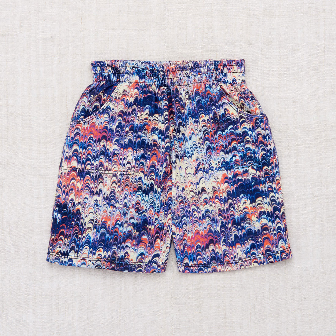 Misha and Puff Maritime Blue Marble Camp Shorts