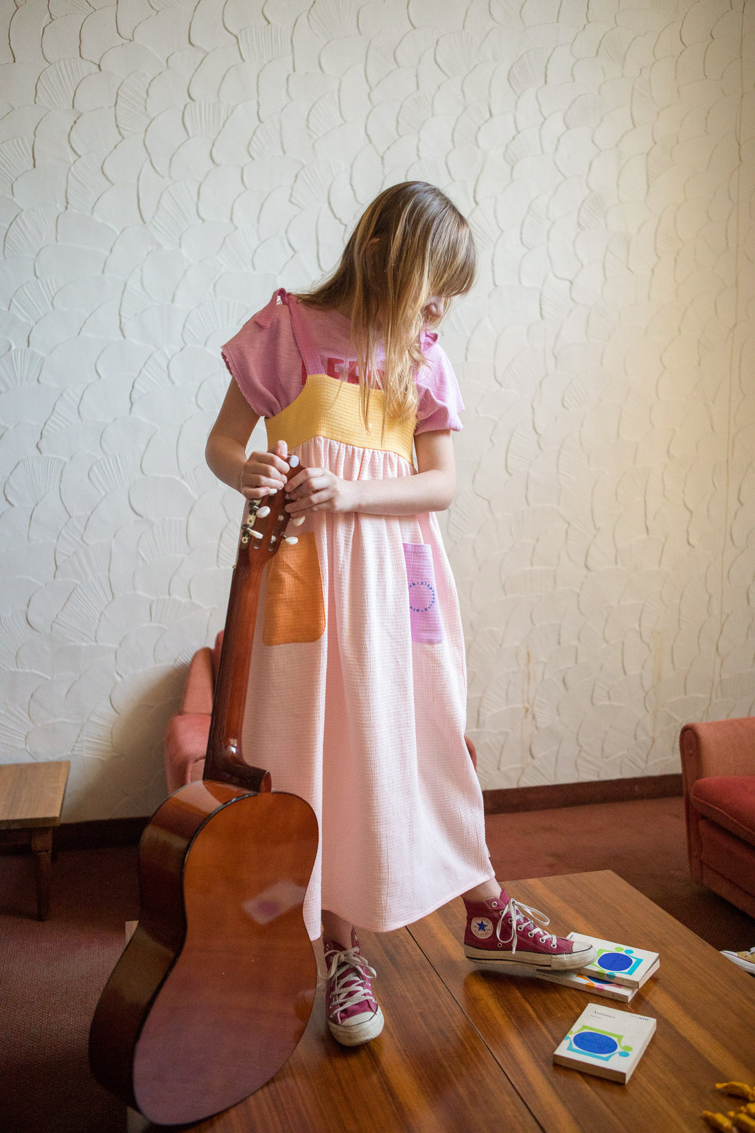 Piupiuchick Multi Color Textured Long Pocket Dress