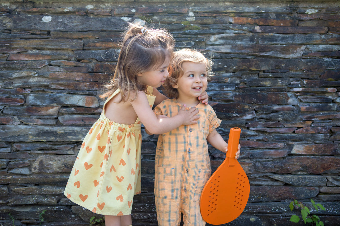 Piupiuchick Yellow Hearts Allover Sleeveless Dress