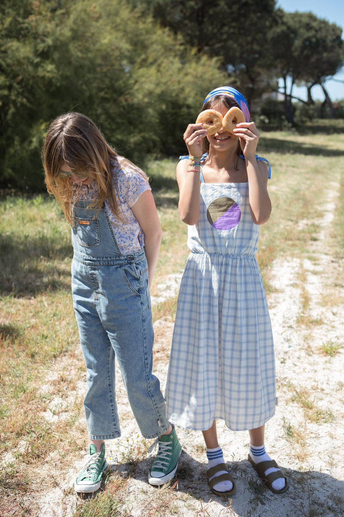 Piupiuchick Light Blue Washed Denim Dungarees