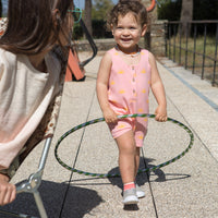 Piupiuchick Pink Sun Allover Ribbed Jersey Jumpsuit
