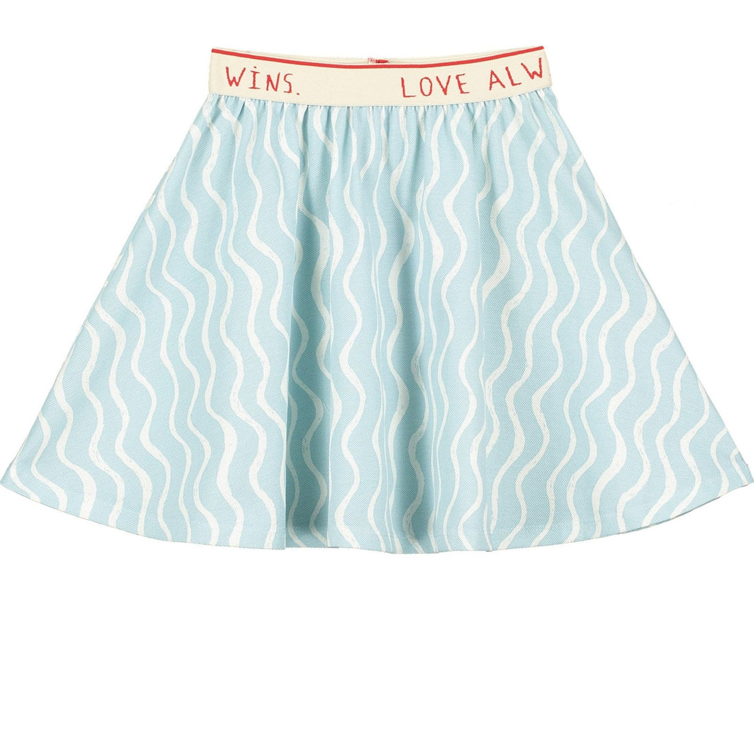 Beau Loves Sky Blue Wiggle Print Skirt