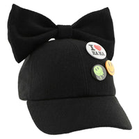 Caroline Bosmans accessories Caroline Bosmans Black Pin Bow Cap