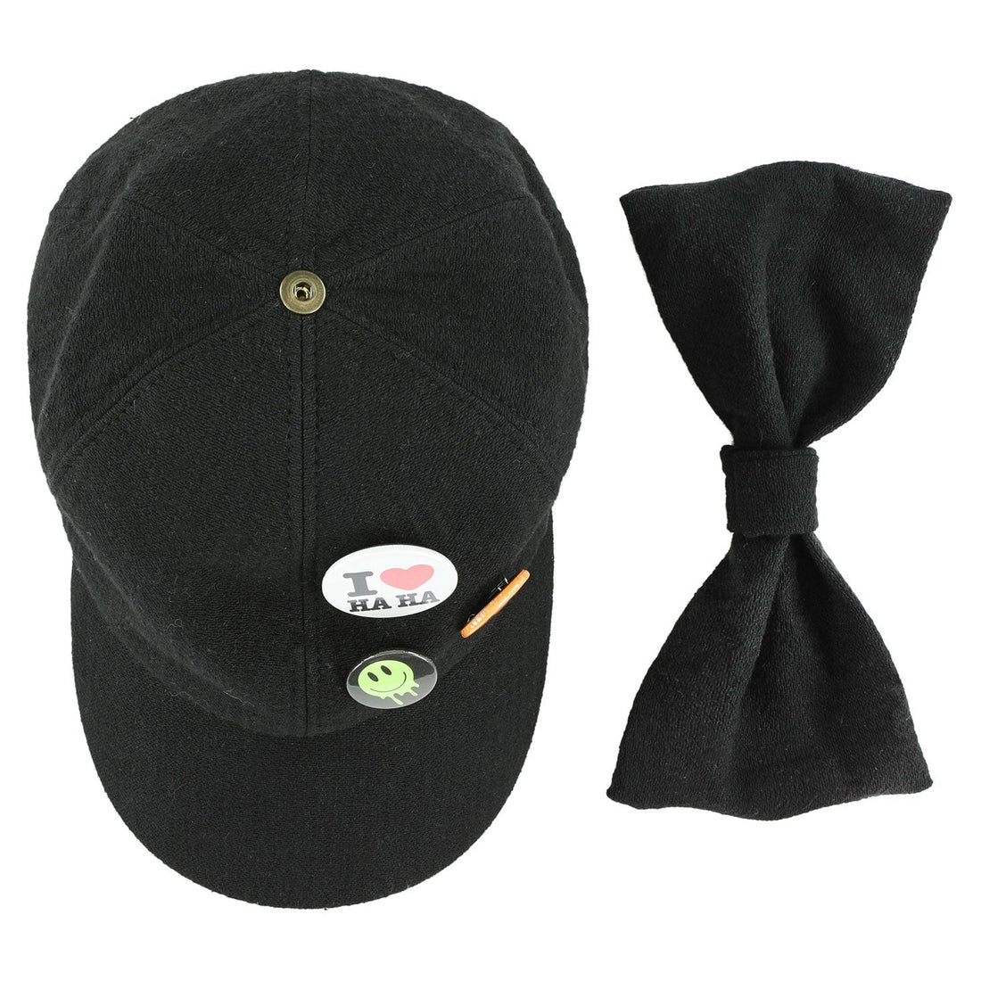 Caroline Bosmans accessories Caroline Bosmans Black Pin Bow Cap