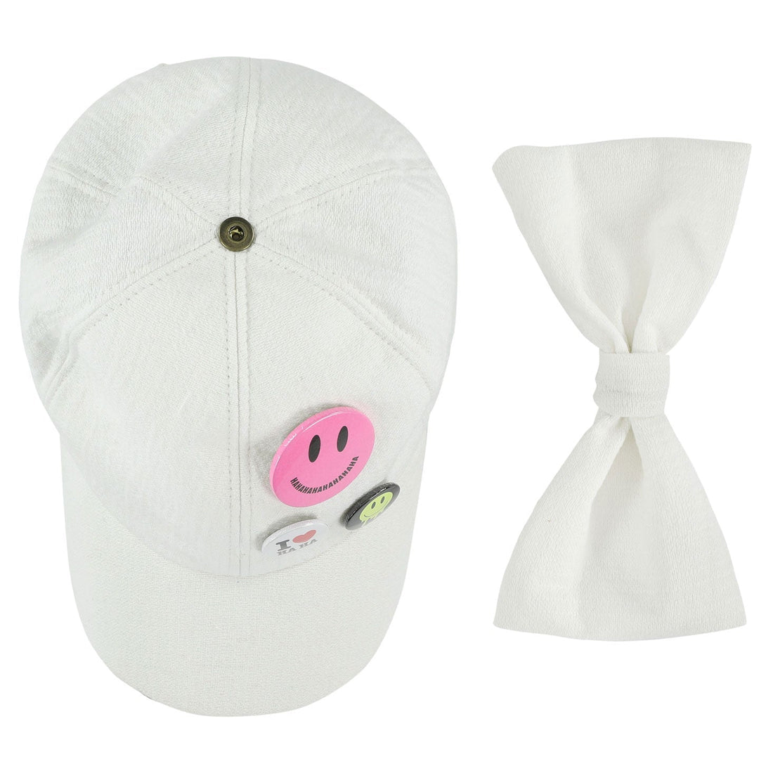 Caroline Bosmans accessories Caroline Bosmans White Pin Bow Cap