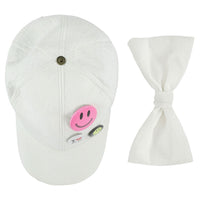 Caroline Bosmans accessories Caroline Bosmans White Pin Bow Cap